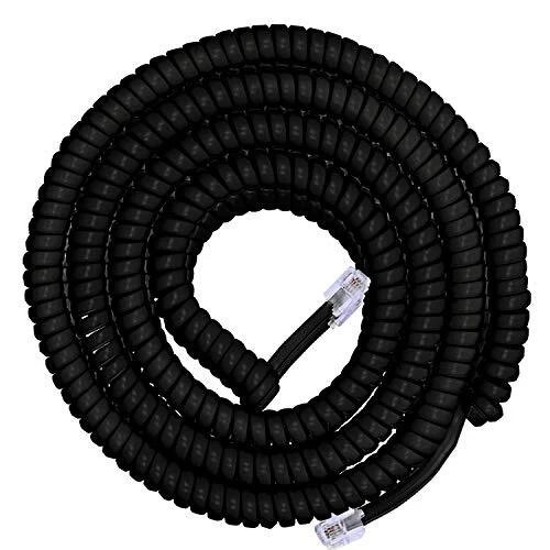 Power Gear Coiled Telephone Cord, 4 Feet Coiled, 25 Feet Uncoiled, Phone Cord...