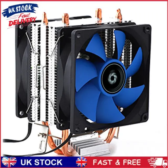 X200 CPU Cooler Radiator 2 Heatpipe 3Pin Cooling Fan for Intel 1155 (2 Fan)