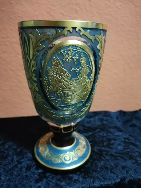 Sehr Schöner schwerer Glas - Pokal