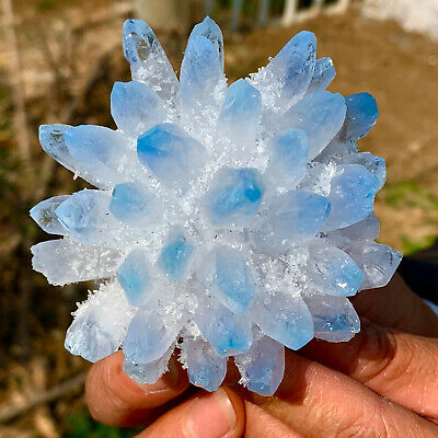 250G Newly discovered blue Phantom Quartz Crystal Cluster mineral samples