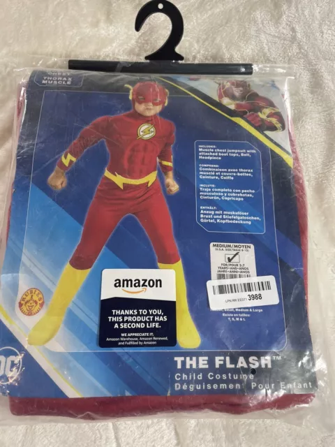Rubie's DC Comics Deluxe Muscle Chest The Flash Kids Child Costume Medium 8-10