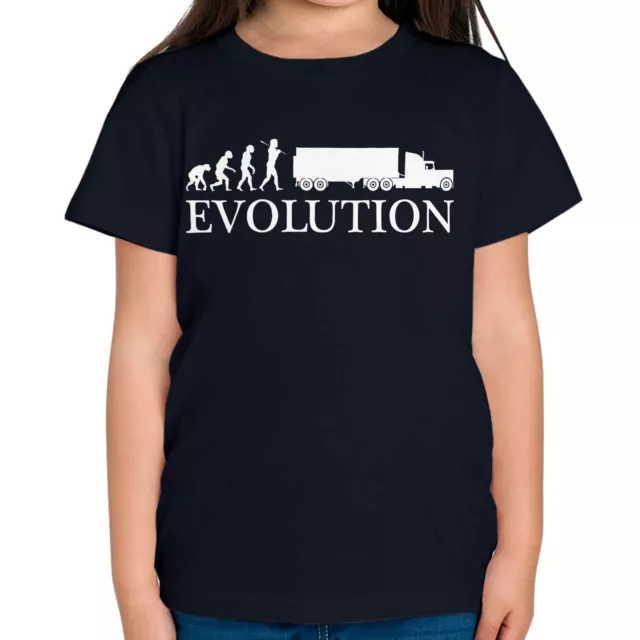 T-Shirt Camion Evolution Of Man Bambini Top Regalo Camion