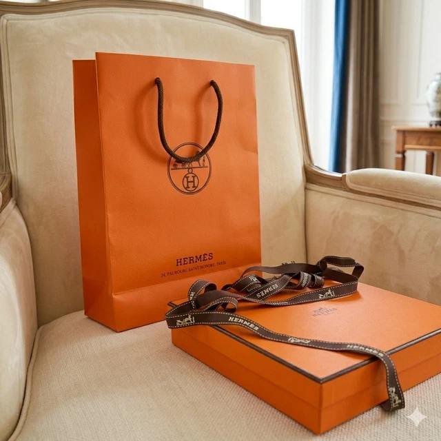 Boîte Hermès Vide, 20,5 X 16 X 3,5 Cm, Occasion, Pour Rangement Ou Cadeau