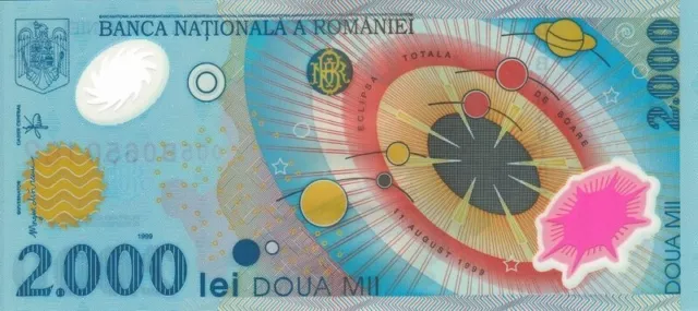 Romania 2000 Lei 1999 Pick 111 UNC