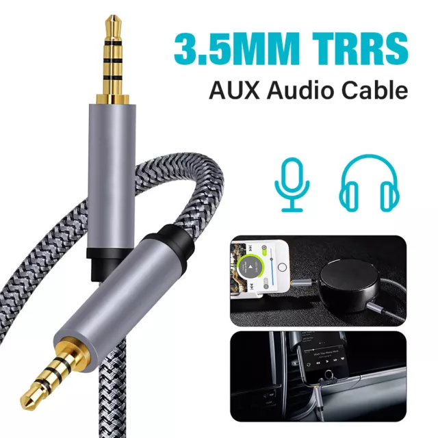 3.5mm AUX Male to Male / Female TRRS Cable Audio Headphone Stereo Extension Cord