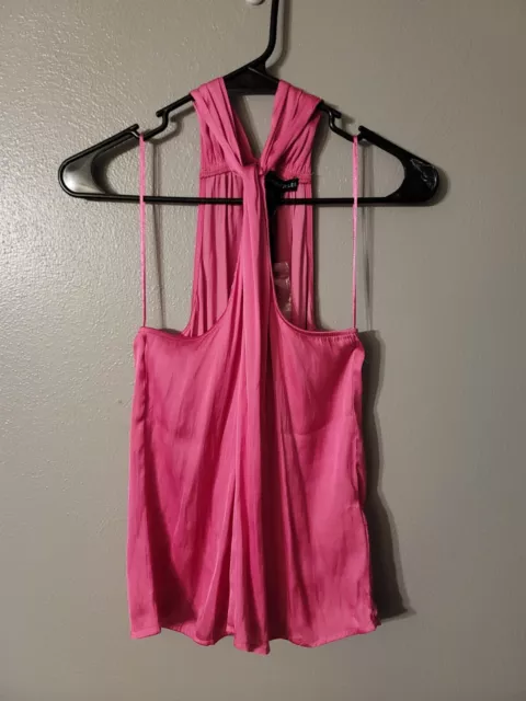 Sincerely Jules Pink Satin Sleeveless Halter Neck Blouse Size M