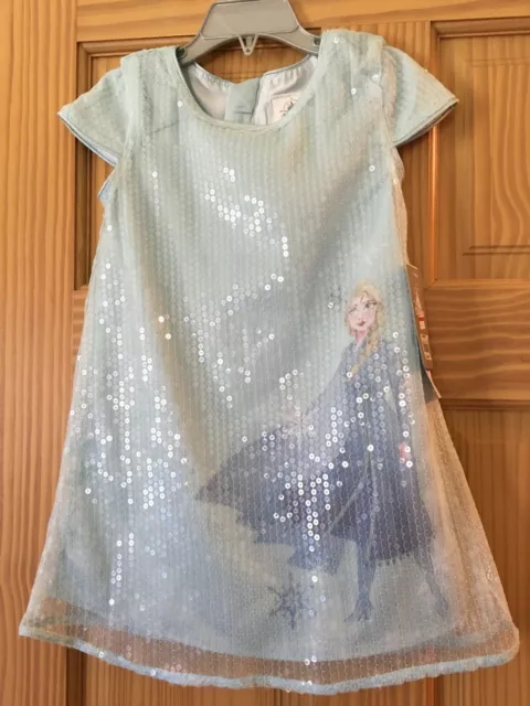 NWT Disney Store Frozen 2 Elsa Party Dress Girls Blue Sequin 3,4,5/6,7/8,9/10