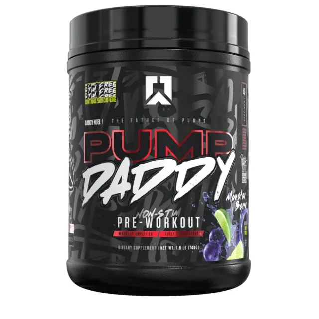 NEW SEALED Ryse Pump Daddy Non-Stim Pre-Workout Monster Berry - 40 SERV *CLUMPY*