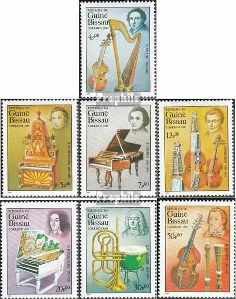 Guinea-Bissau 864-870 (completa edizione) MNH 1985 Anno il Musica