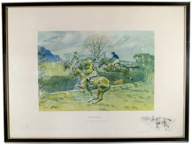 Snaffles, Charles Johnson Payne, 'Sandown', Colour Horse Racing Print, Signed