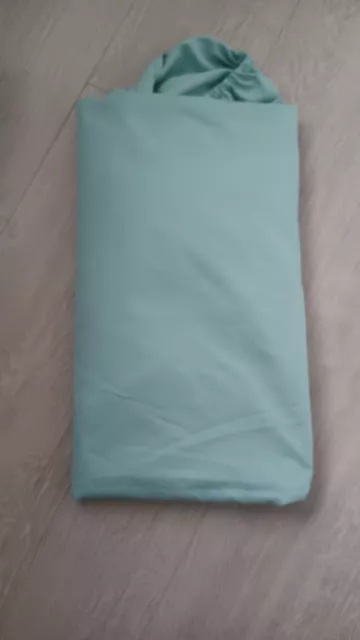 FIXTEXX Microfibre 25cm Deep Double Fitted Sheet - Duck Egg - Immaculate