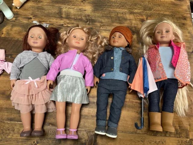 our generation dolls X3 Girls And X1 Boy - With clothes And Accessories