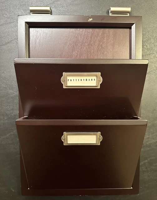 Pottery Barn Wall / Daily System Espresso Letter Bin - Some Blemishes