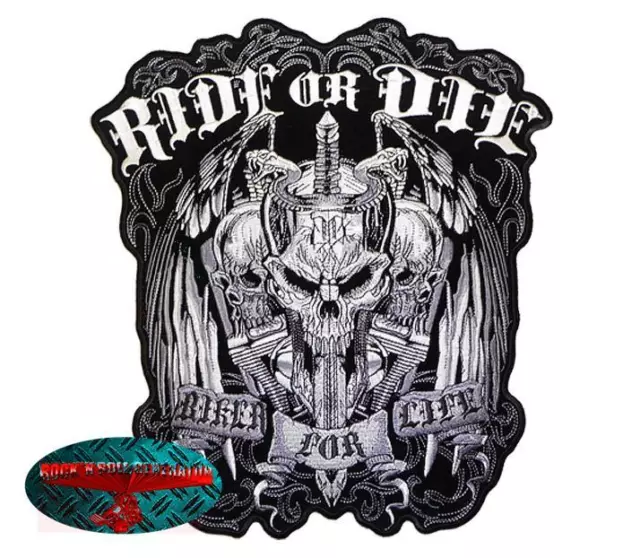 RIDE OR DIE Patch Aufnäher Aufbügler V2 Biker Chopper Motorrad Rocker Harley 1%