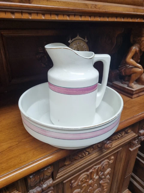 Brocca e catino toilette in ceramica Laveno vintage