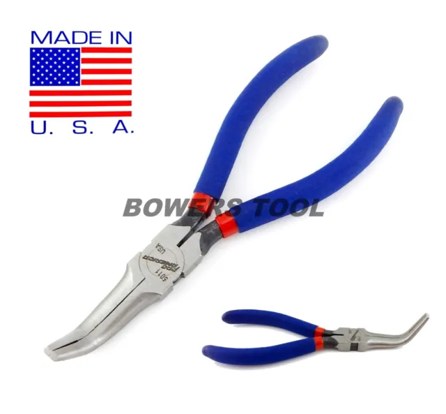 Pro America 6-1/2 in. Curved Pliers 75 Degree Bend Needle Nose Pliers Bent USA