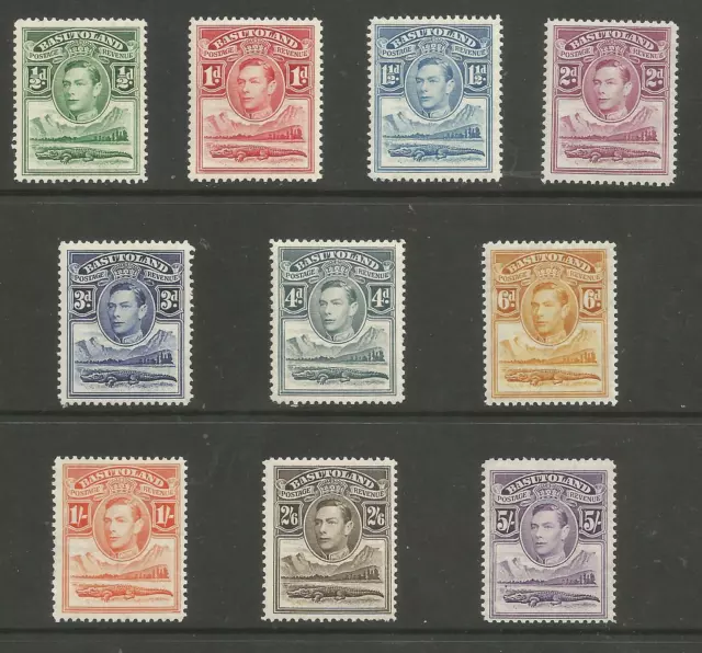 BASUTOLAND SG18-27 THE 1938 GVI SET TO 5/- MOSTLY MNH (3d & 6d ARE MM) CAT £91+