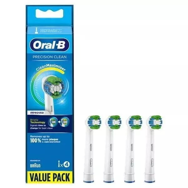 Braun Oral-B PRECISION CLEAN  Replacement Electric Toothbrush Heads - 4 Pack