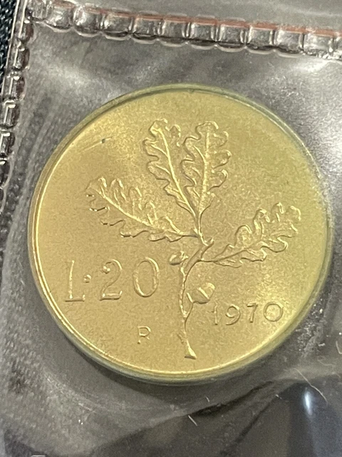 20 Lire 1970 Con Zampetta Della R Più Corta Ed Evanescente  - Fdc