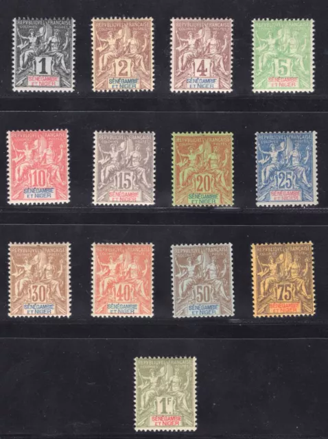 Momen: French Colonies Senegambia & Niger Sc #1-13 1903 Mint Og H Lot #66109