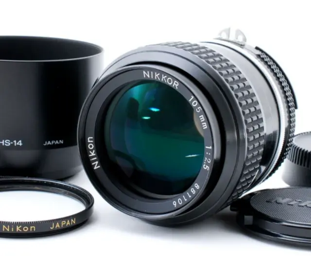 "Opt MINT" w/ Hood Nikon Ai Nikkor 105mm f2.5 MF PORTRAIT Lens From JAPAN ##157-