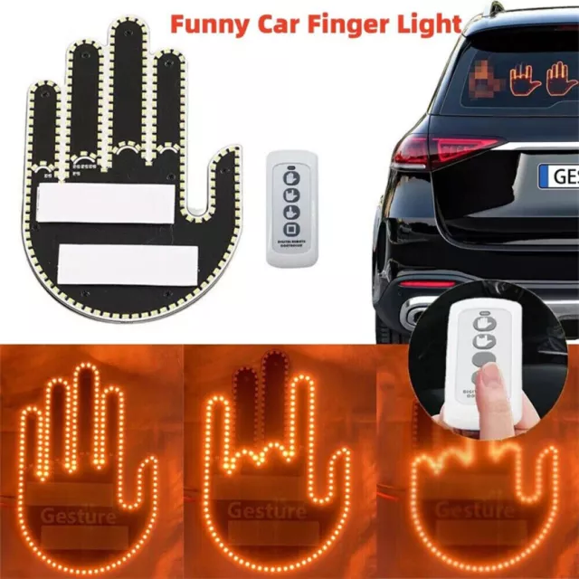 MIDDLE FINGER GESTURE Light with Remote, Car Accessories for Men