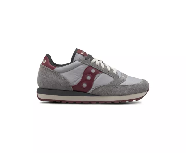 SAUCONY JAZZ S2044 575 grigia con rifiniture bordeaux due lacci in