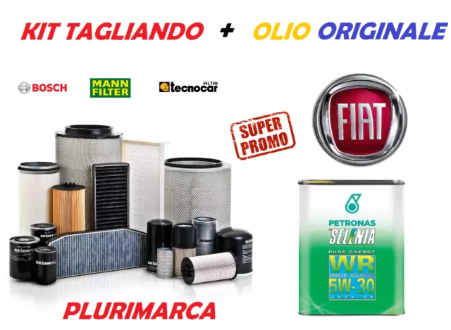 Kit Tagliando Completo Filtri Olio Originale Selenia 5W30 Fiat Punto Evo 1.3 Mjt