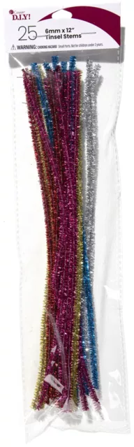 CousinDIY Tinsel Stems 6mmx12" 25/Pkg-Multi TNSLSTM-00890