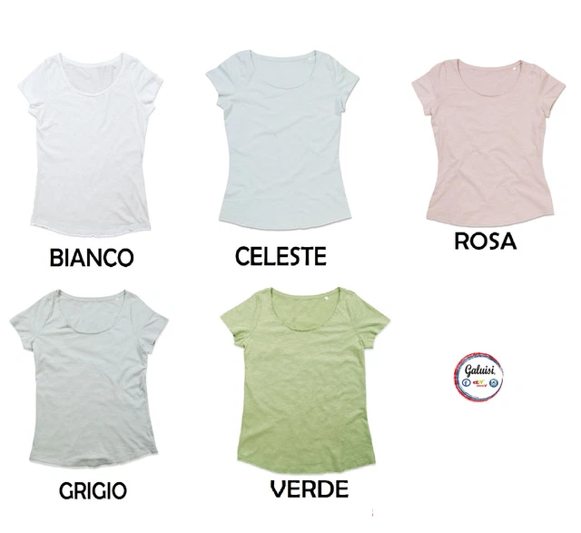 Maglietta Estiva Leggera T-Shirt Donna 100% Cotone Pettinato, Manica Corta