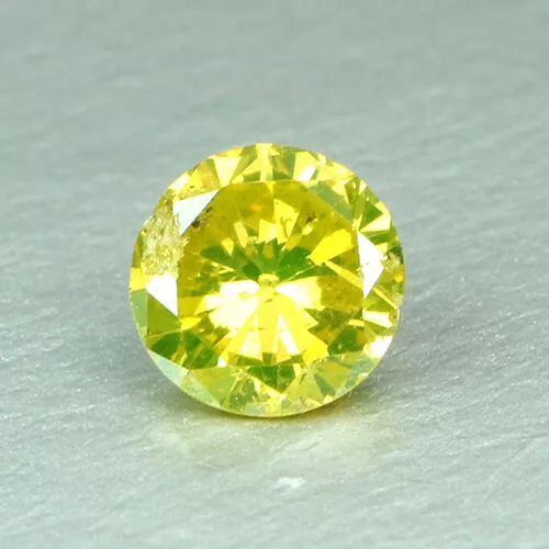 0.19 CT Natural Diamond Fantastic Golden Yellow Tint Diamond Best Round Cut