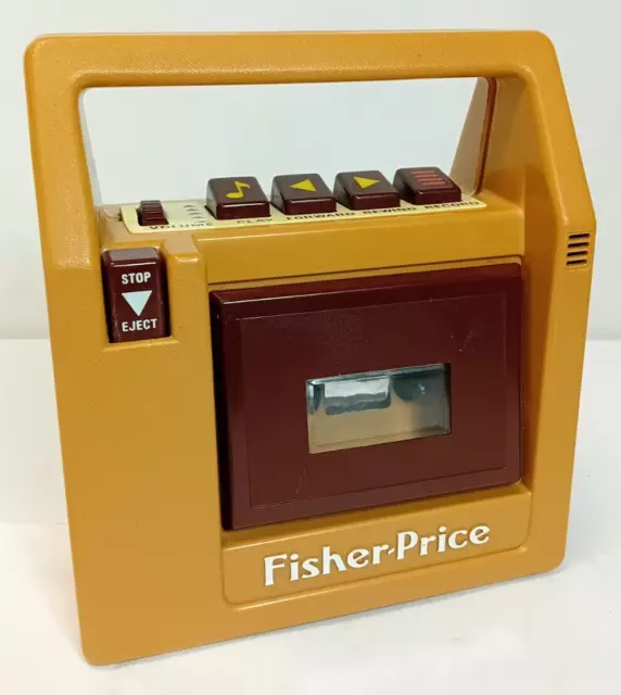 Vintage 1980's Fisher Price 826 Brown Cassette Tape Recorder Player