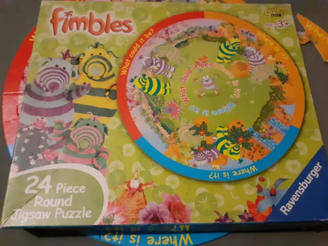 🧩 Fimbles 24 Piece Round Jigsaw Puzzle Ravensburger 3+ Cbeebies 36cm Diameter