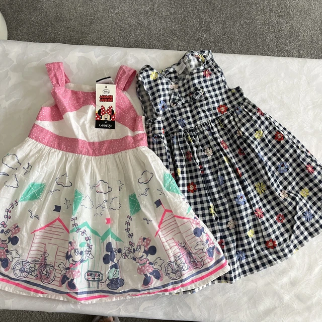 BABY GIRLS BUNDLE-2 DRESSES-12-18 months-GEORGE NEW WITH TAGS/BLUE ZOO IMMACULAT
