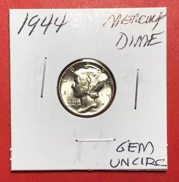 1944 US Mercury SILVER Dime! GEM Uncirculated! Old US Coins!
