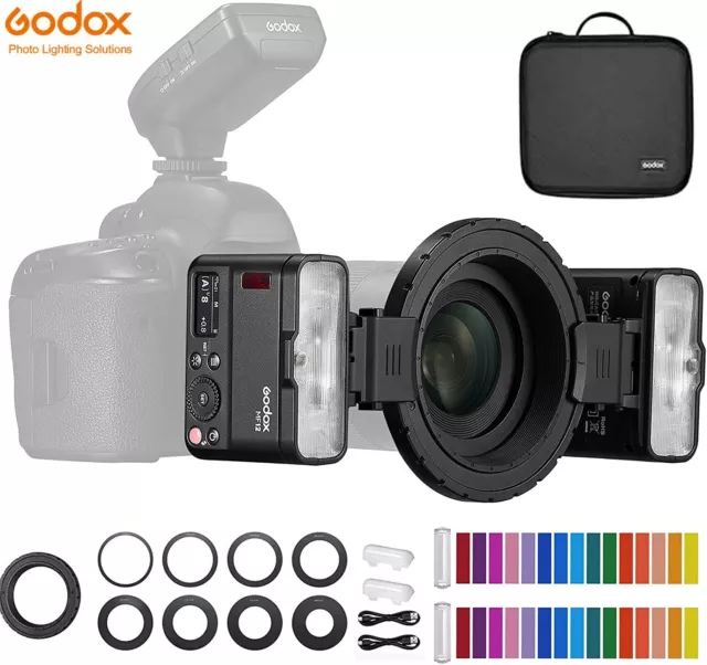 Godox MF12-K2 Macro Flash Speedlight 2.4G Wireless Control For Canon Nikon Sony