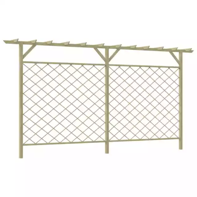 Garden Lattice Fence with Pergola Top Wood Climbing Plants Panel vidaXL