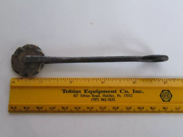 Antique 19th Century Primitive Pennsylvania Wrought Iron & Brass Pie Crimper