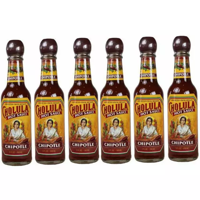 Chipotle Cholula Mexican Hot Sauce 150ml Smokey Slightly Sweet Flavour Pack of 6