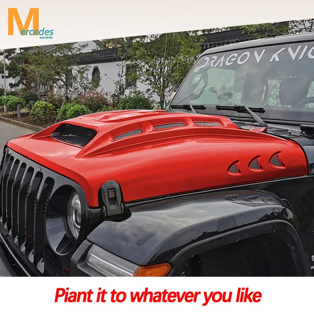 thumbnail image 2 of NRG R92 Style Steel Hood For 2018-2024 Jeep Wrangler JL & Gladiator JT – Black, Includes Vents & Heat Shield 2 of 3