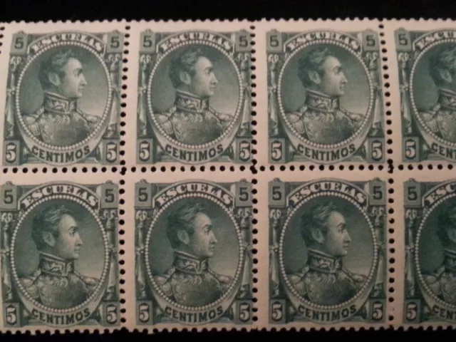 Venezuela 1882 - Michel 35 marques Escuelas : Bolivar à droite, bloc rare 3