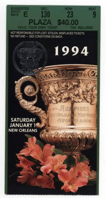 1994 SUGAR BOWL Ticket Stub Florida Gators vs W Virginia Louisiana Superdome (9)
