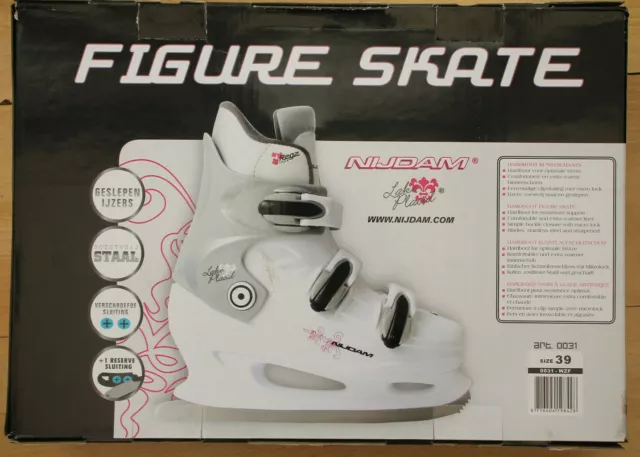 Nijdam Lake Placid Figure Skates Size 39 0031-WZF-39 White Silver Size 39 - New