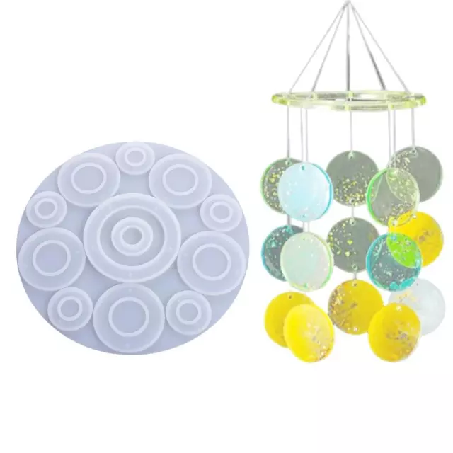 Specular Silicone Mold Round Wind Chime Mold Epoxy Resin Mold  Wall Decoration