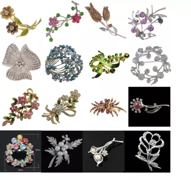 Wholesale Bulk Lot 6 Brooch Pins Flower Blossom Victorian Art Nouveau Style NEW