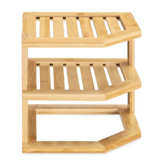 Estante esquinero de bambú mueble con 3 niveles para baño cocina dormitorio