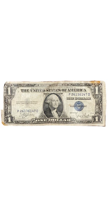 Series 1935 C One Dollar Bill Silver Certificate Blue Seal good Condition