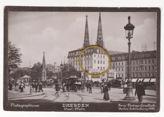 Dresden Postplatz Societäts Brauerei Straßenbahn Kirche 1898 Panoptikum Foto