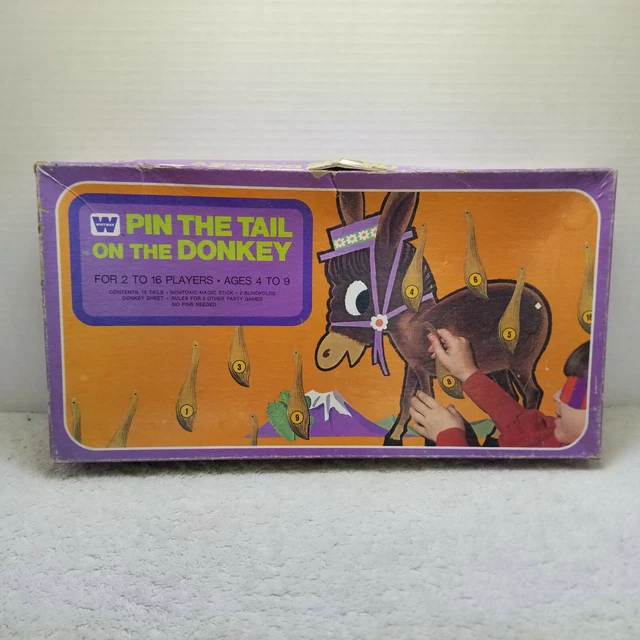 PIN THE TAIL on the Donkey Game Vintage 1967 Whitman Kids Party Game