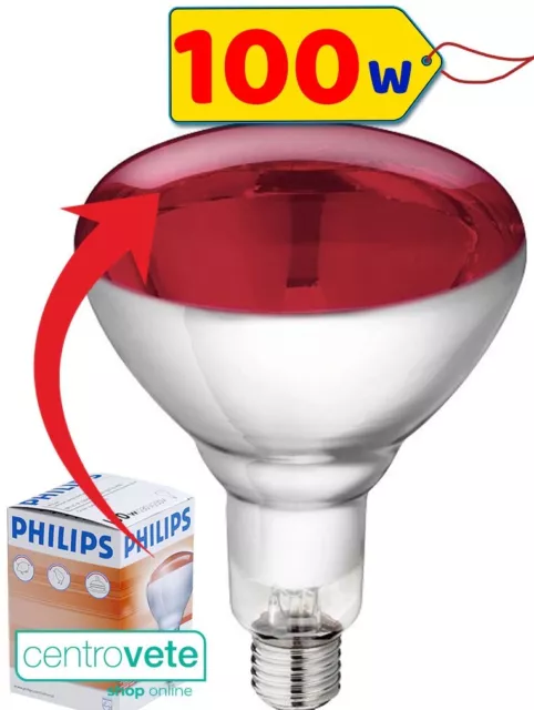 LAMPADA Infrarossi Philips 100 W – LAMPADA RISCALDANTE per Cuccioli e Pulcini